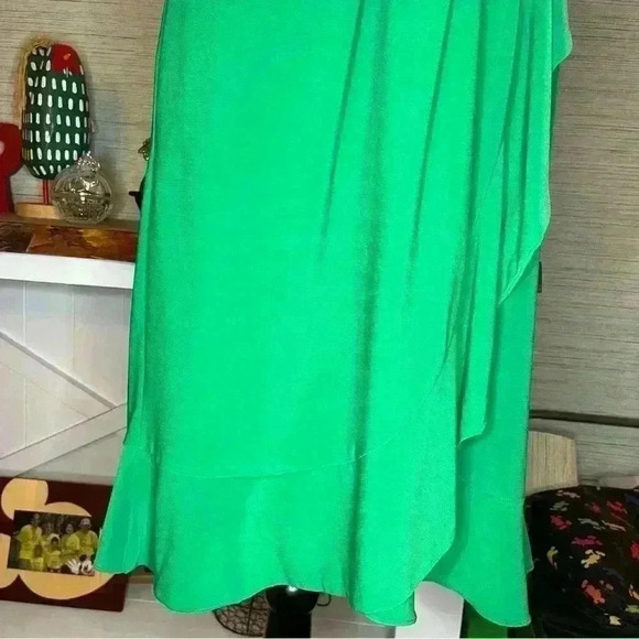 Jessica Howard Faux Wrap Dress Green Women’s Size 12 Flounce Ruffle NWT - Picture 6 of 12